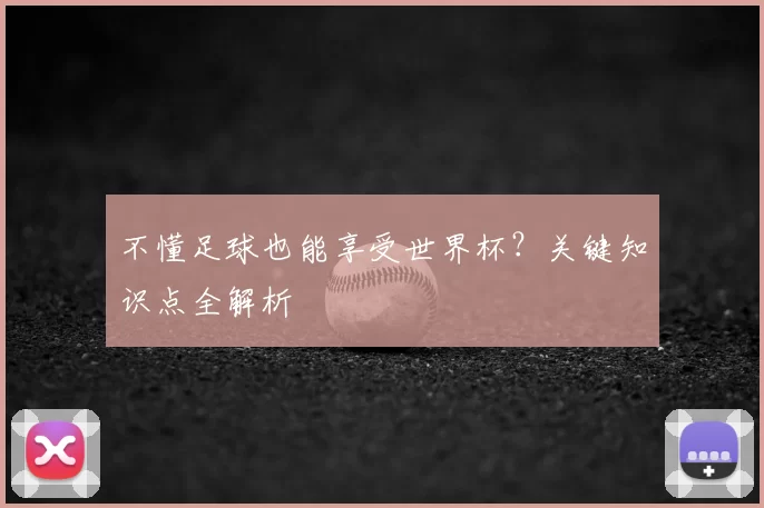 不懂足球也能享受世界杯？关键知识点全解析